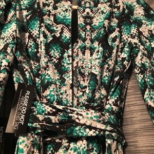 Snake print jumpsuit.